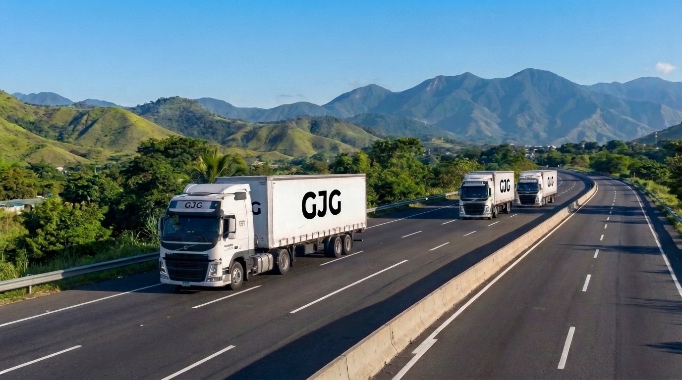 Camiones de carga en carretera